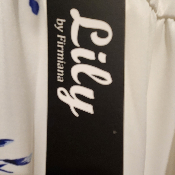 Lily White Dress with Blue Accents - Picture 5 of 7